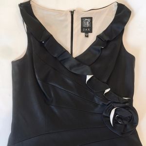Jax Black & Cream Sateen Dress Size 8